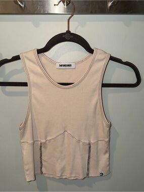 Urban Outfitters Daydreamer Ribbed Cream Tank